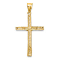 Load image into Gallery viewer, 10K w/ Rhodium Diamond-Cut Crucifix Pendant
