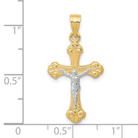 Load image into Gallery viewer, 10K w/Rhodium Crucifix Pendant
