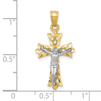 Load image into Gallery viewer, 10K w/Rhodium Filigree Crucifix Pendant
