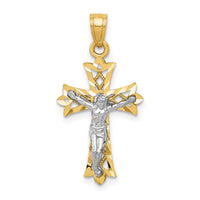 Load image into Gallery viewer, 10K w/Rhodium Filigree Crucifix Pendant
