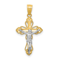 Load image into Gallery viewer, 10K w/Rhodium Filigree Crucifix Pendant

