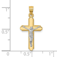 Load image into Gallery viewer, 10K w/Rhodium Crucifix Pendant
