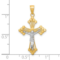 Load image into Gallery viewer, 10k &amp; Rhodium Crucifix Pendant
