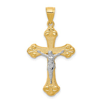 Load image into Gallery viewer, 10K w/Rhodium Crucifix Pendant
