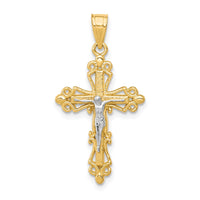 Load image into Gallery viewer, 10K w/Rhodium Crucifix Pendant
