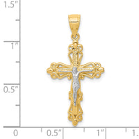 Load image into Gallery viewer, 10K w/Rhodium Crucifix Pendant
