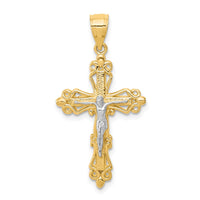 Load image into Gallery viewer, 10K w/Rhodium Crucifix Pendant
