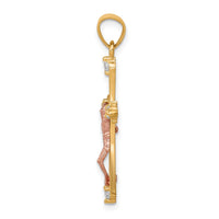 Load image into Gallery viewer, 10k Two-tone CZ Crucifix Pendant
