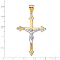 Load image into Gallery viewer, 10K w/Rhodium CZ Crucifix Pendant
