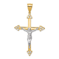 Load image into Gallery viewer, 10K w/Rhodium CZ Crucifix Pendant
