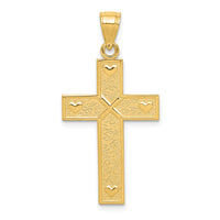 Load image into Gallery viewer, 10K Cross W/GOD LOVES ME On Reverse Pendant
