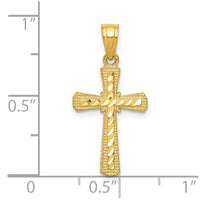 Load image into Gallery viewer, 10k Diamond-Cut Cross Pendant
