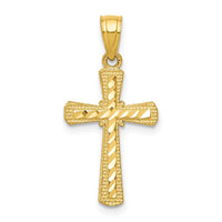 Load image into Gallery viewer, 10k Diamond-Cut Cross Pendant
