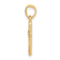 Load image into Gallery viewer, 10K w/Rhodium Diamond-Cut Cross Pendant
