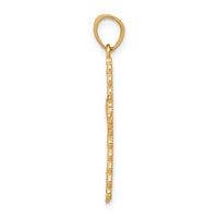 Load image into Gallery viewer, 10K w/ Rhodium Diamond-Cut Cross Pendant
