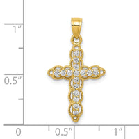Load image into Gallery viewer, 10k CZ Filigree Cross Pendant
