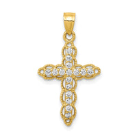 Load image into Gallery viewer, 10k CZ Filigree Cross Pendant
