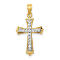 Load image into Gallery viewer, 10k CZ Cross Pendant
