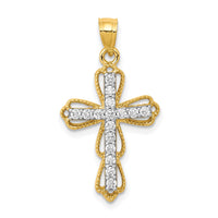 Load image into Gallery viewer, 10k CZ Filigree Cross Pendant
