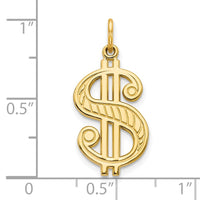 Load image into Gallery viewer, 10k Solid Polished Dollar Sign Charm
