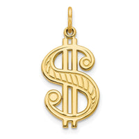 Load image into Gallery viewer, 10k Solid Polished Dollar Sign Charm
