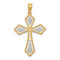 Load image into Gallery viewer, 10K w/Rhodium Diamond-Cut Cross Pendant
