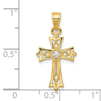 Load image into Gallery viewer, 10k CZ Cross Pendant
