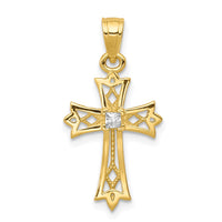 Load image into Gallery viewer, 10k CZ Cross Pendant
