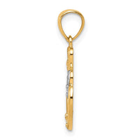 Load image into Gallery viewer, 10K w/Rhodium CZ 3-Heart Pendant
