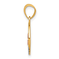 Load image into Gallery viewer, 10K Two-tone w/White Rhodium CZ 15 Round Pendant
