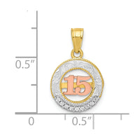 Load image into Gallery viewer, 10K Two-tone w/White Rhodium CZ 15 Round Pendant
