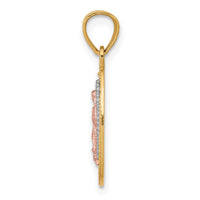 Load image into Gallery viewer, 10K Two-Tone White Rhodium Lady Of Guadalupe Oval Pendant
