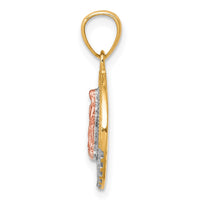 Load image into Gallery viewer, 10K Two-Tone w/ Rhodium CZ Lady Of Guadalupe Round Pendant
