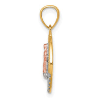 Load image into Gallery viewer, 10K Two-Tone w/ Rhodium CZ Lady Of Guadalupe Round Pendant
