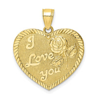 Load image into Gallery viewer, 10K Diamond-Cut I LOVE YOU Heart Charm
