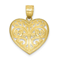 Load image into Gallery viewer, 10K Diamond-cut Filigree Heart Charm
