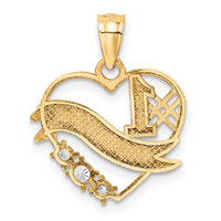 Load image into Gallery viewer, 10K W/Rhodium CZ #1 MOTHER In Heart Pendant
