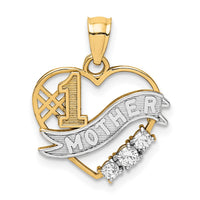 Load image into Gallery viewer, 10K W/Rhodium CZ #1 MOTHER In Heart Pendant
