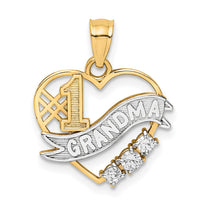 Load image into Gallery viewer, 10K W/Rhodium CZ  #1 GRANDMA In Heart Pendant
