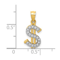 Load image into Gallery viewer, 10K CZ Dollar Sign Pendant
