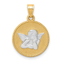 Load image into Gallery viewer, 10K W/Rhodium Polished and Textured Angel Pendant

