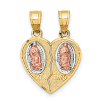Load image into Gallery viewer, 10K Two-Tone w/White Rhodium Break Apart Te Amo Pendant
