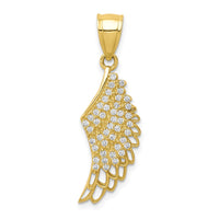 Load image into Gallery viewer, 10K CZ Micropave Angel Wing Pendant
