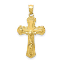 Load image into Gallery viewer, 10K Polished Textured Crucifix Pendant
