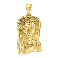 Load image into Gallery viewer, 10K CZ Micropave Jesus Face Pendant
