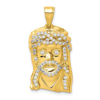 Load image into Gallery viewer, 10K CZ Micropave Jesus Face Pendant
