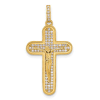 Load image into Gallery viewer, 10K Polished CZ Crucifix Cross Pendant
