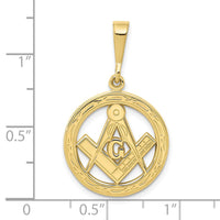 Load image into Gallery viewer, 10k Polished and Textured Masonic Symbol Pendant
