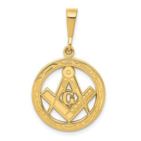 Load image into Gallery viewer, 10k Polished and Textured Masonic Symbol Pendant
