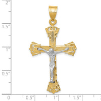 Load image into Gallery viewer, 10k Two-tone Diamond-cut Crucifix Pendant
